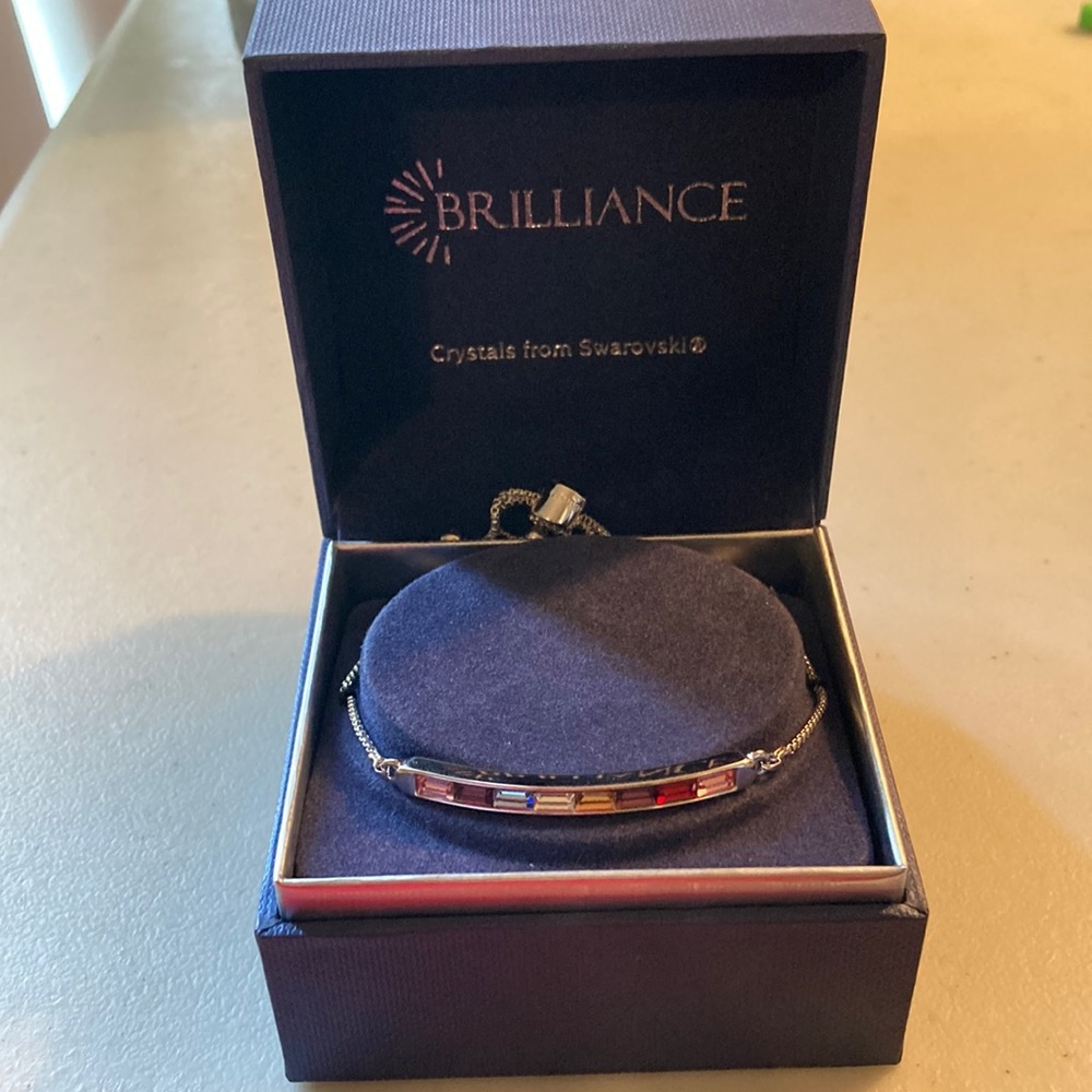 Brilliance Crystals from Swarovski Colorful Adjustable Bracelet With Slider
